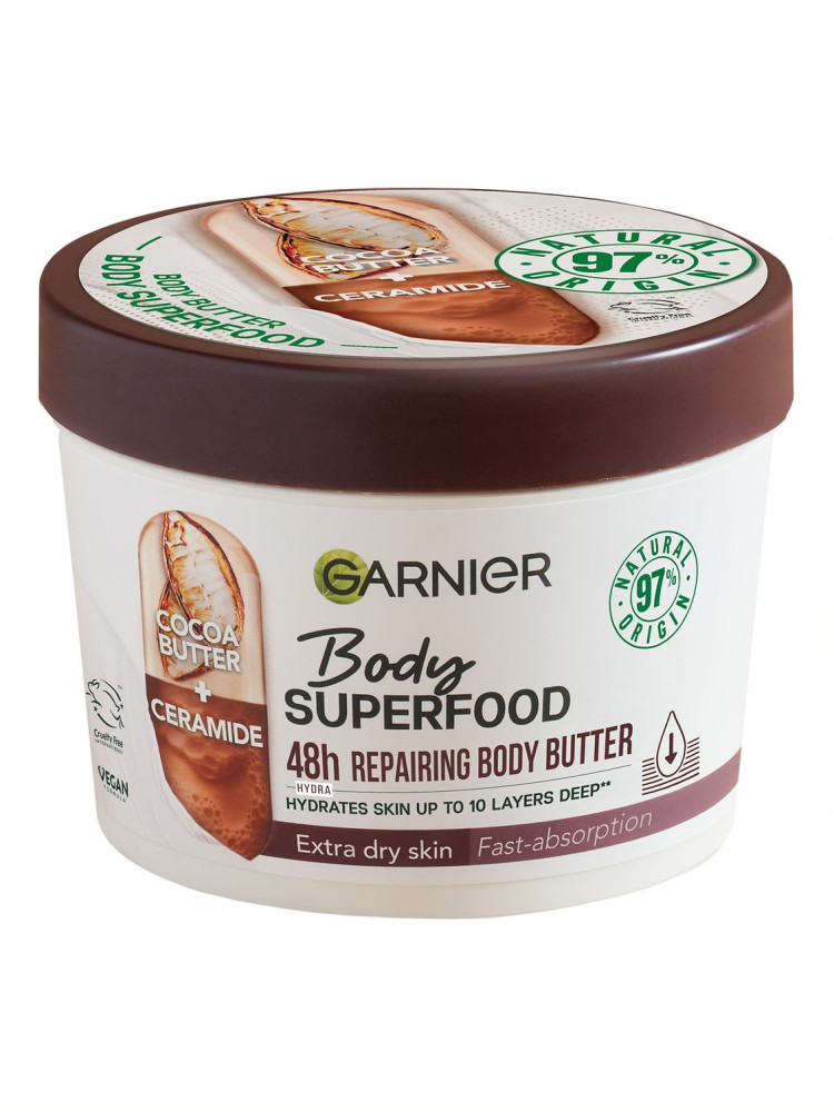 Garnier crema de corp - Body Superfood Repairing Butter - Cocoa & Ceramide Garnier crema de corp - Body Superfood Repairing Butter - Cocoa & Ceramide