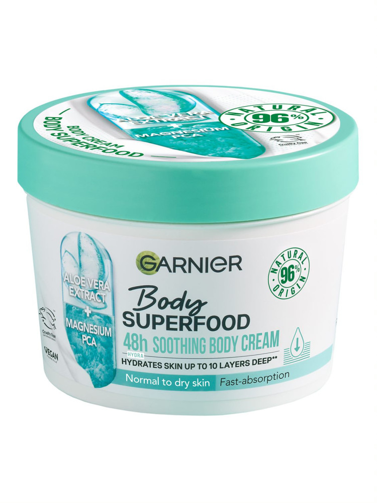 Garnier crema de corp - Body Superfood Moisturising Cream - Aloe Vera & Magnesium Garnier crema de corp - Body Superfood Moisturising Cream - Aloe Vera & Magnesium