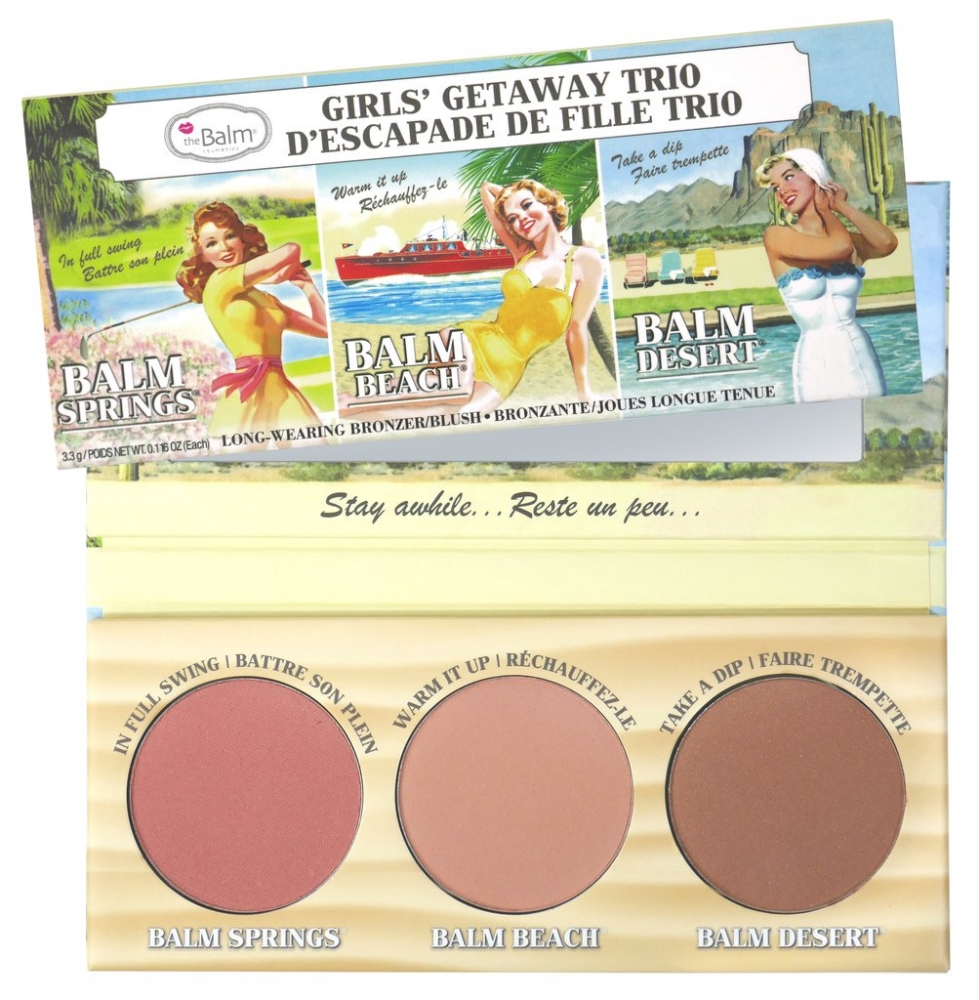 the balm bronzer palette getaway trio pink panda the balm bronzer palette getaway trio pink panda