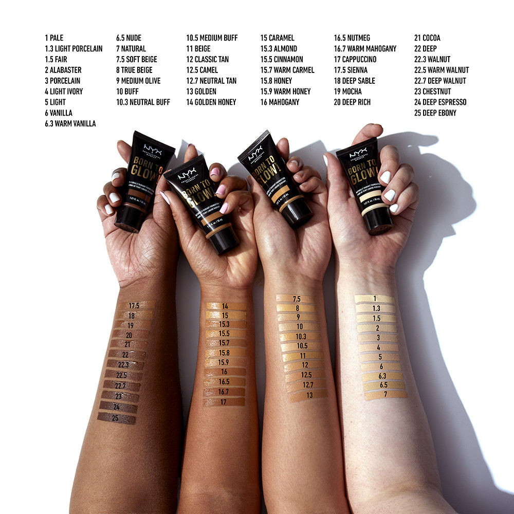 NYX Professional Makeup fondotinta liquido Born To Glow! Naturally