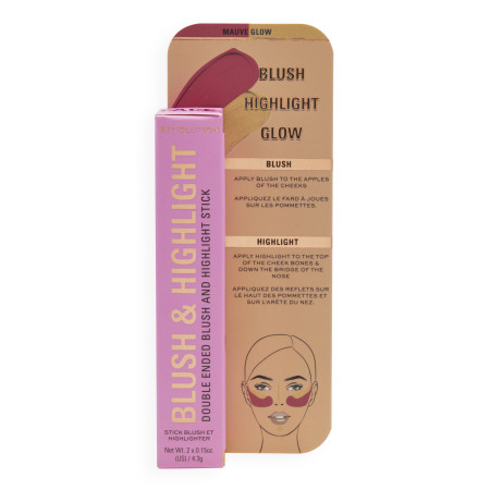 Makeup Revolution Blush & Highlight Stick – 2-in-1 Rouge & Highlighter Für Strahlende Wangen, Mauve Glow