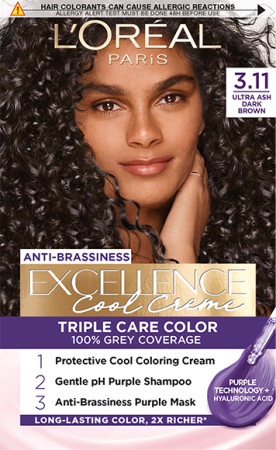 L’Oréal Paris farba na vlasy - EXCELLENCE Cool Cremes - 3.11 Ultra Ash Dark Brown