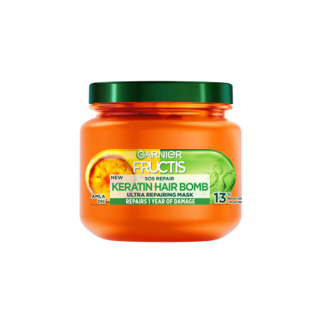 Garnier Fructis Papaya Repair Maske – 390 Ml, Für Geschädigtes Haar, Vegan, Ohne Silikon