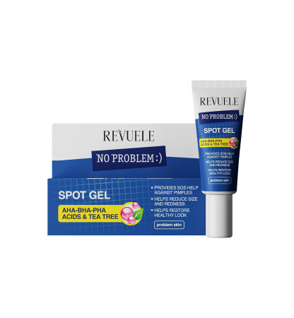 Revuele gel proti akné - No Problem Spot Gel AHA/BHA/PHA Acids And Tea Tree