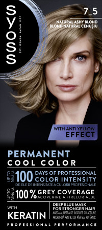 Syoss vopsea de păr Permanent Coloration - 7_5 Natural Ashy Blond