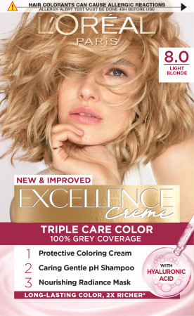 L’Oréal Paris barva na vlasy - EXCELLENCE Creme - 8.0 Light Blonde